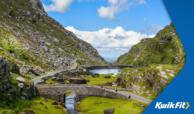 Overview of the Gap of Dunloe in the Ring of Kerry, Ireland.
