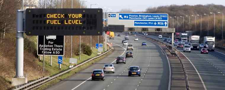 traffic on a UK motorway
