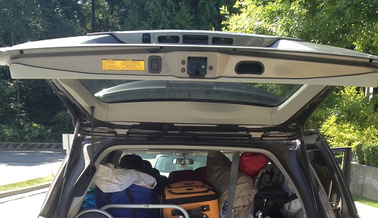 Full car boot with suitcases