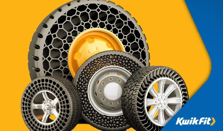 Variety of animated airless tyres in different sizes.