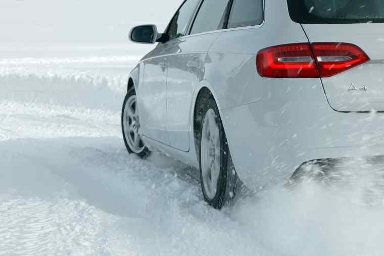 Audi driving in snow