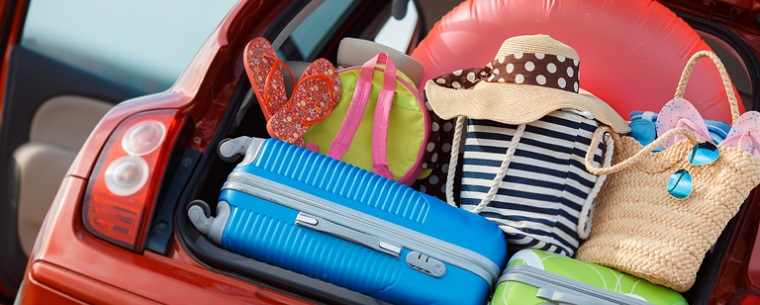 bags and suitcases in car boot