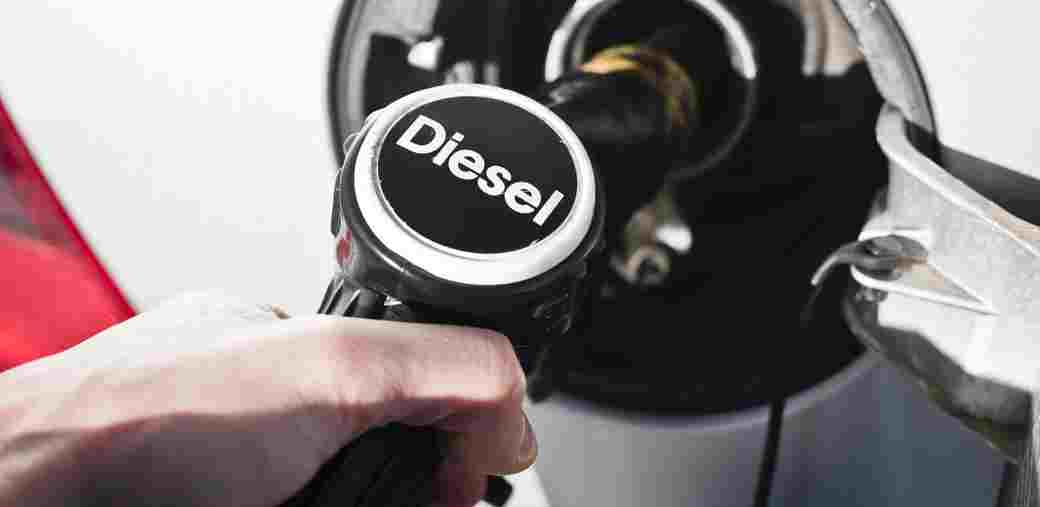 Diesel car being refuelled