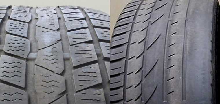 Uneven tread wear on two tyres 