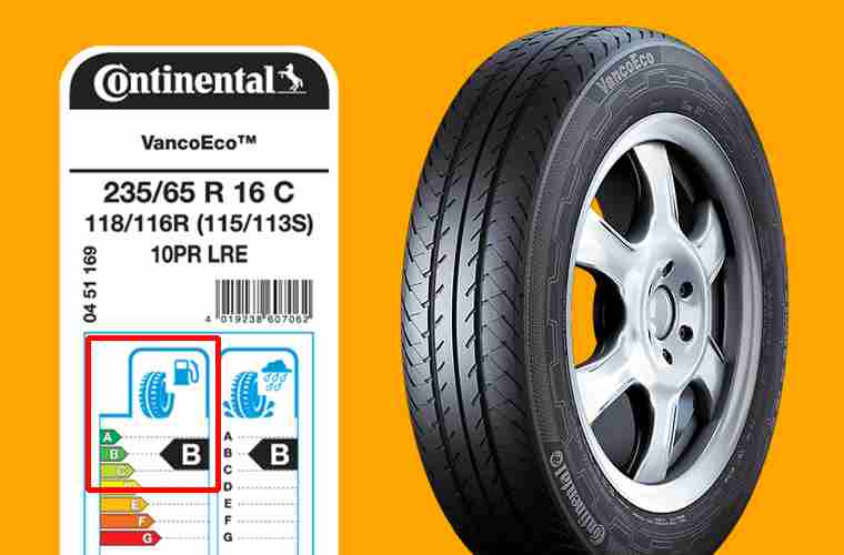 Continental Vanco Eco EU tyre label stats