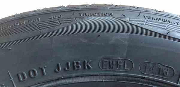 1413 - Where 14 denotes the week of manufacture and 13 represents the year i.e. 2013, meaning this tyre was made in the 14th week of 2013.