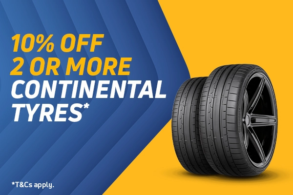 10% off 2 Continental Tyres