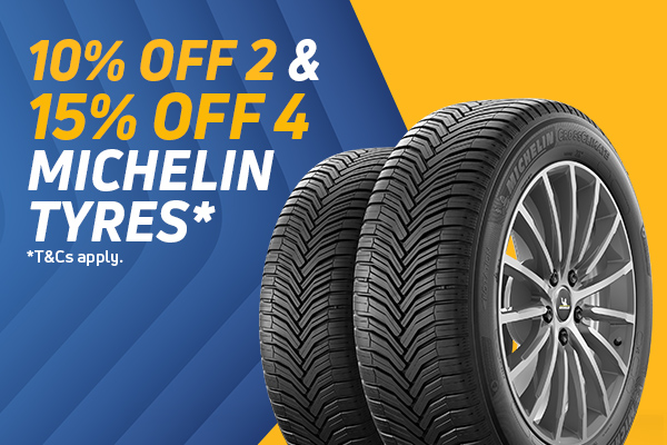 15% off 4 Michelin Tyres