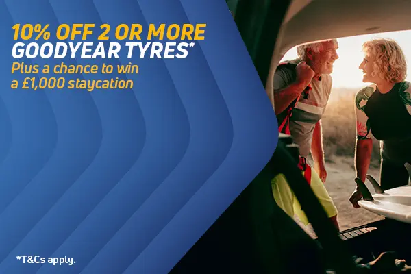 10% off 2 Goodyear tyres