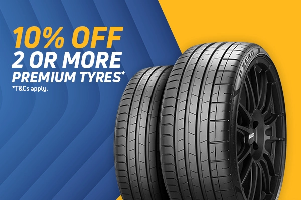 10% Off 2 Or More Premium Tyres