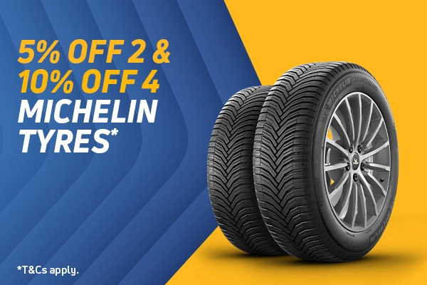 10% off 4 Michelin Tyres