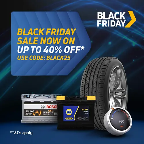 Last chance to grab a bargain in our Black Friday Sale! Great deals on tyres, servicing, batteries and more! 
