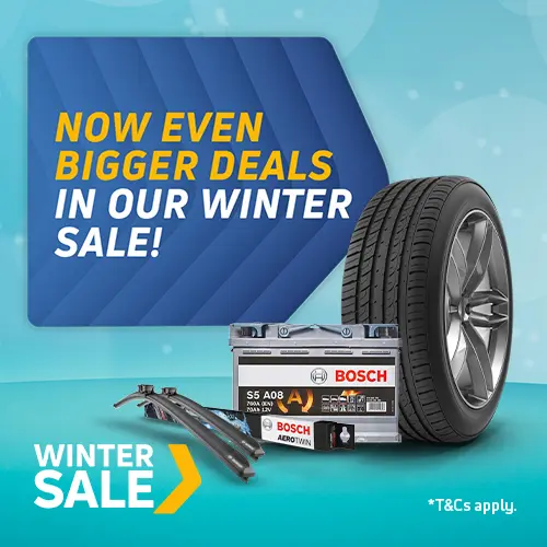 Now even bigger deals in our Winter Sale! Grab a bargain on tyres, servicing, batteries and more! 