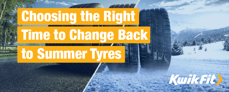 Winter and Summer tyres with seasonal backgrounds.