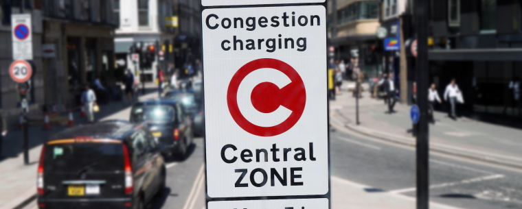 Congestion charge sign in London