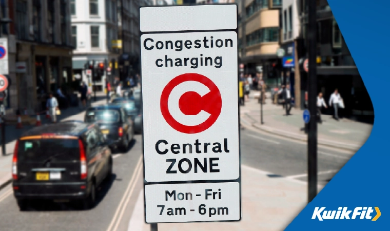 congestion charge zone sign