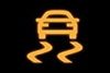 traction control warning light on car dashboard