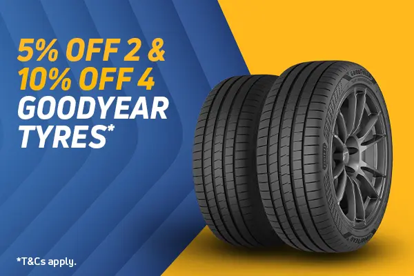 10% off 4 Goodyear Tyres