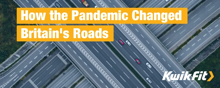A series of roads from above with text that reads, 'How The Pandemic Changed Britain's Roads'.