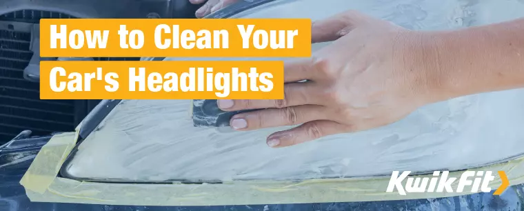 Someone polishing their car headlights after cleaning in order to make them clear again.