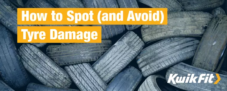 Damaged tyres with cuts, bulges and nails