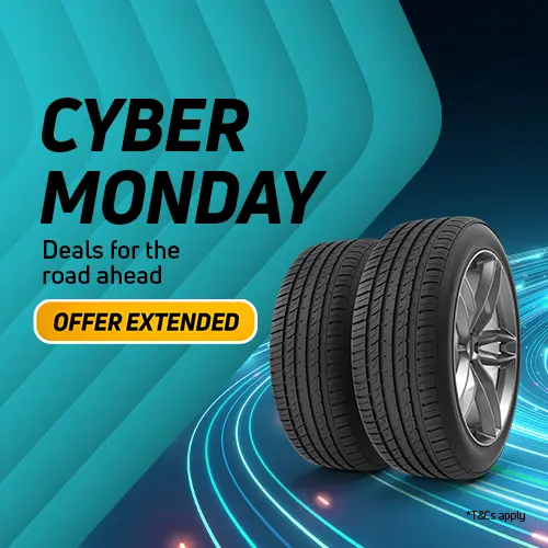 Get Cyber Monday deals on tyres, batteries and more up until 30th November! 