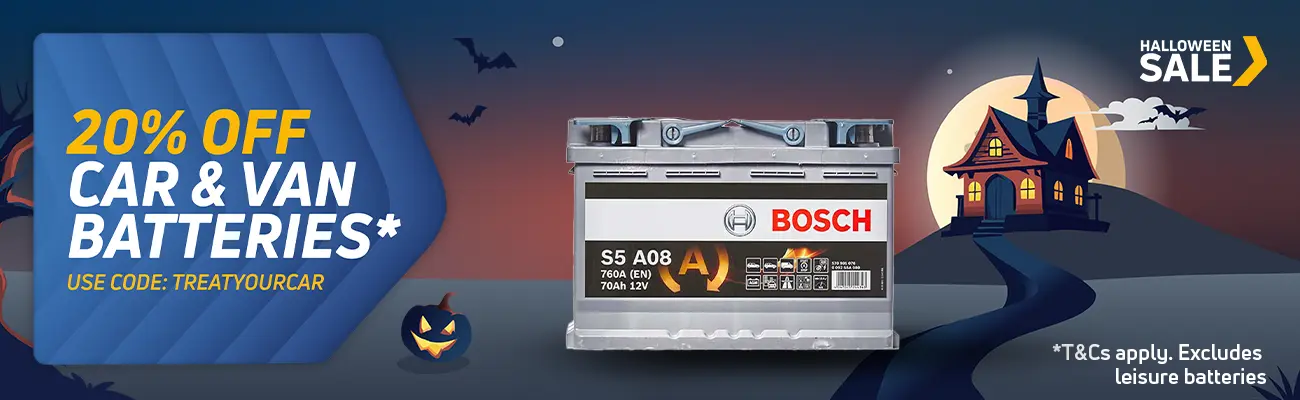 20% off car and van batteries. Use code TREATYOURCAR.
