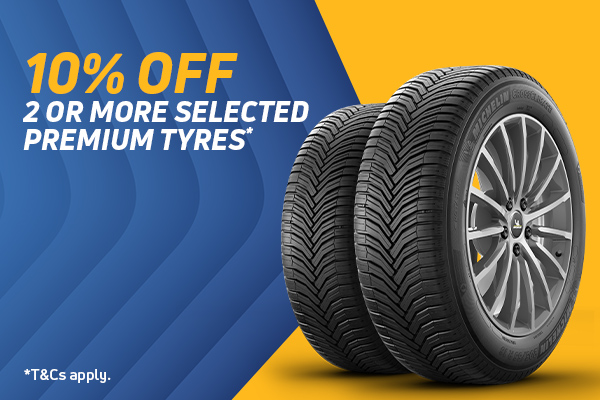 10% Off Selected Premium Tyres
