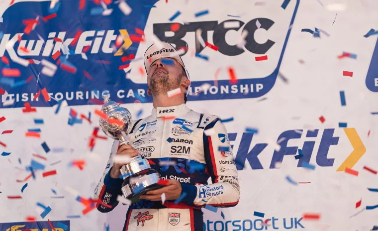 Tom Ingram after winning the 2022 British Touring Car Championship.