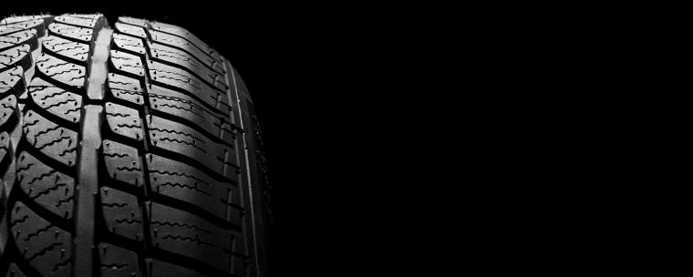 New tyre against a dark background