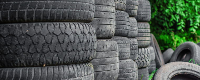 Tyre Stack with Various Different Tread Patterns