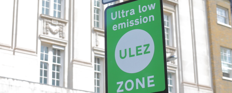 Ultra low emission zone sign in London