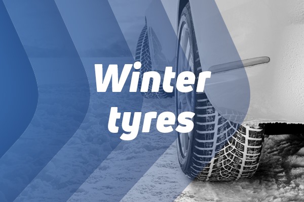 winter tyre on snow