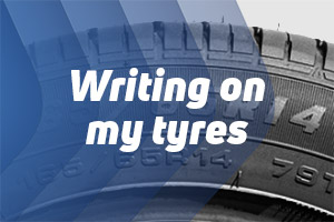 Writing on tyre sidewall